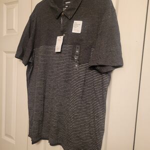 Sonoma Dark Gray Striped Polo Shirt